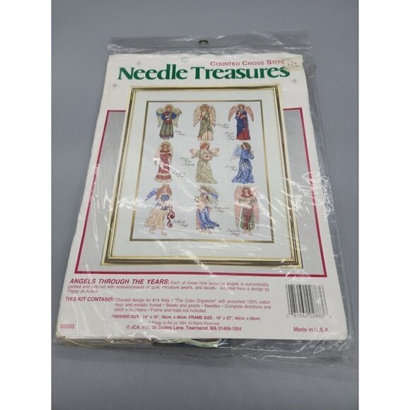 Vintage 1994 Needle Treasures ANGELS THROUGH THE YEARS Counted Cross Stitch Kit - Picture 1 of 3